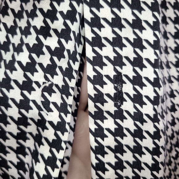 Vintage Houndstooth Silk Blouse Button Down Linda Hutton - Picture 6 of 6